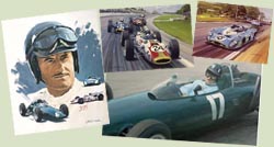 Graham Hill motorsport art paintings, prints and cards by Graham Turner and Michael Turner