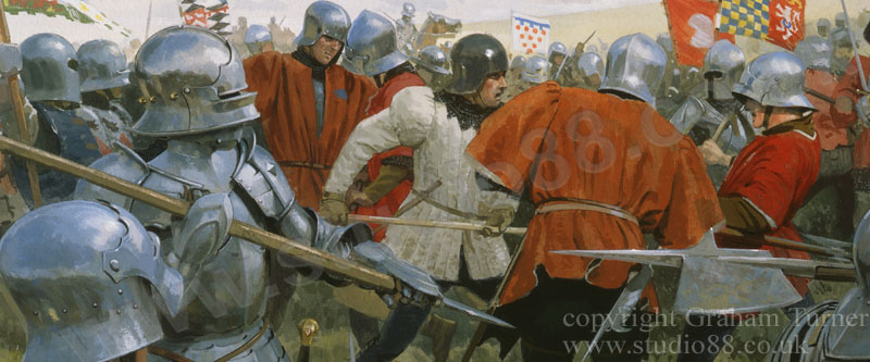 Detail from The Battle of Bosworth, print from a painting by Graham Turner