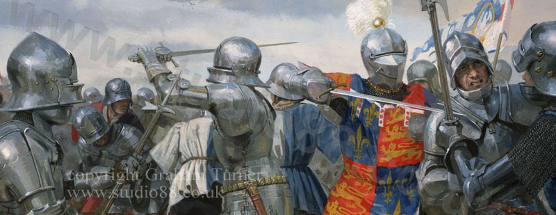 Detail from The Battle of Wakefield - print from a painting by Graham Turner