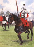 14th Century joust of peace - painting by Graham Turner from Osprey English Medieval Knight book
