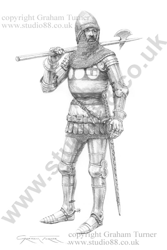 Sir Walter Hungerford c.1415 - Original Drawing by Graham Turner