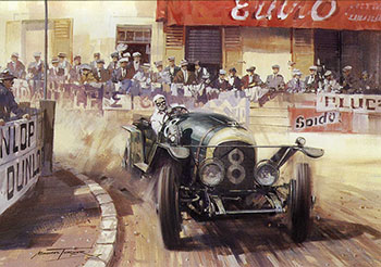 1923 Le Mans, Bentley - Greeting Cards from a motorsport painting by Michael Turner