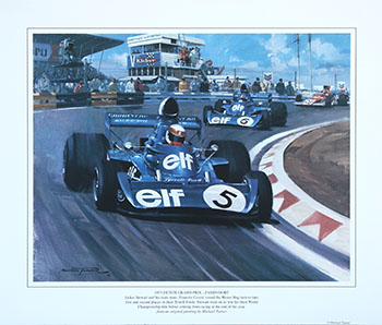 Jackie Stewart, Tyrrell, 1973 Dutch Grand Prix - Motorsport F1 art print by Michael Turner