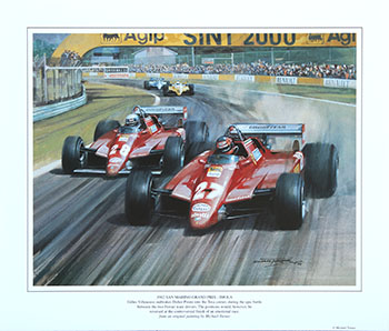 Gilles Villeneuve, Ferrari, 1982 San Marino Grand Prix - Formula 1 art print by Michael Turner