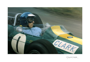 Jim Clark - Motorsport art print by Graham Turner