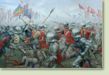 Canvas print of Graham Turner's painting of the Battle of Barnet