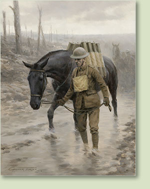 Not Much Further - First World War horse canvas print by Graham Turner