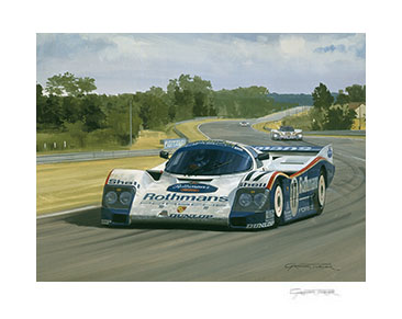 1987 Le Mans, Porsche 962 - Motorsport Art Print by Graham Turner