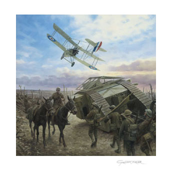 'Letter from Home - Royal Flying Corps Pilot with SE5a - WW1 Aviation painting by Graham Turner GAvA