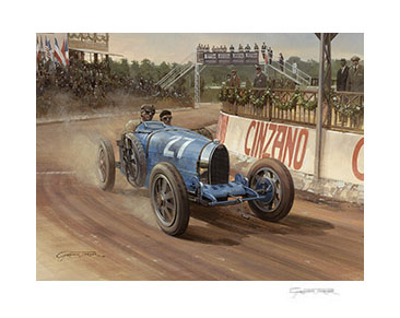 1926 Targa Florio, Bartholomeo Costantini, Bugatti 35T - Motorsport Art Print by Graham Turner