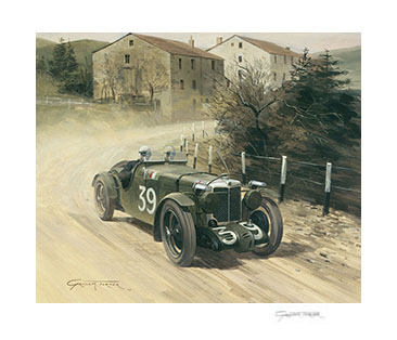 1933 Mille Miglia, MG K3 Magnette, Eyston and Lurani - Motorsport Art Print by Graham Turner