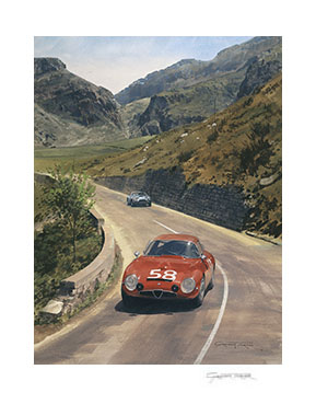 1964 Targa Florio, Alfa Romeo TZ - Motorsport Art Print by Graham Turner