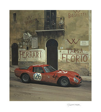 1966 Targa Florio, Alfa Romeo TZ2 - Motorsport Art Print by Graham Turner