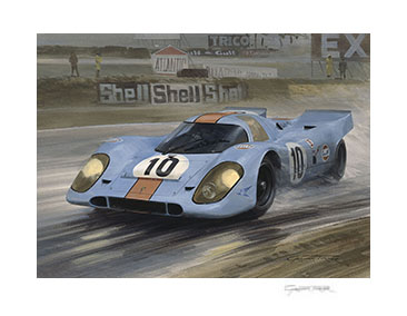 1971 BOAC 1000kms, Brands Hatch, Rodriguez, Porsche 917 - Motorsport Art Giclee Print by Graham Turner