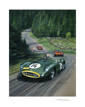 1957 Nurburgring 1000 kms by Michael Turner - 17"x 20" Giclée Print