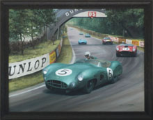 1959 Le Mans, Aston Martin DBR1 - Motorsport Art Oil Painting by Graham Turner