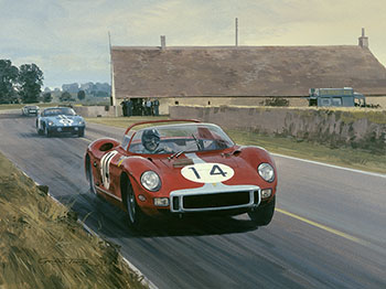 1964 Le Mans, Graham Hill, Ferrari - Original Motorsport painting by Graham Turner