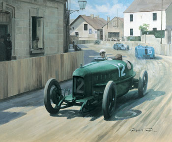 1923 French Grand Prix, Segrave, Sunbeam - Original Motorsport painting by Graham Turner