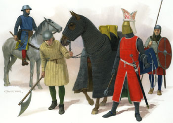 Plate G - Medieval German Armies - Original painting