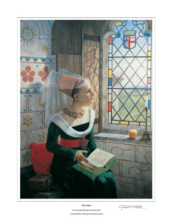 Reverie, Medieval Lady - Medieval Art print by Graham Turner