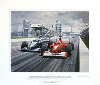Michael Schumacher, Ferrari, 2000 US Grand Prix - Motorsport art print by Michael Turner