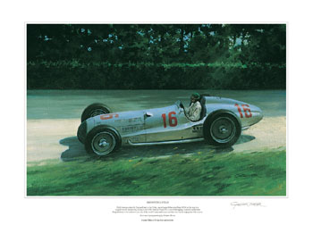 1938 German Grand Prix, Dick Seaman, Mercedes - Motorsport art print by Graham Turner