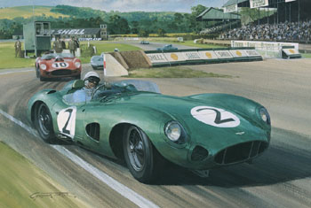 Stirling Moss, Aston Martin motorsport greeting card, birthday card