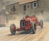 Nuvolari, Alfa Romeo, 1932 Targa Florio - Classic motorsport art print by Graham Turner