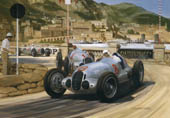 Caracciola, Mercedes, 1937 Monaco Grand Prix - Classic Grand Prix racing car art print by Graham Turner