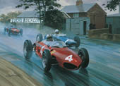 Von Trips, Ferrari, 1961 British Grand Prix - Classic formula one racing car art print by Graham Turner