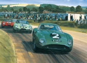 Jim Clark, Aston Martin Zagato, 1962 Goodwwood TT - Classic sports racing car art print by Graham Turner