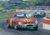 Graham Hill, Ferrari GTO, 1963 Goodwood TT - Classic sports racing car art print by Graham Turner