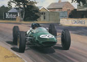 Jim Clark, Lotus, 1962 British Grand Prix - Classic formula one racing car art print by Graham Turner