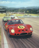 Ferrari GTO, 1962 Goodwood Tourist Trophy - Classic sports racing car art print by Graham Turner
