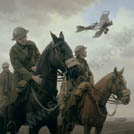 'Steady Boy' - First World War British army cavalry horses and Bristol Fighter - Military Art by Graham Turner
