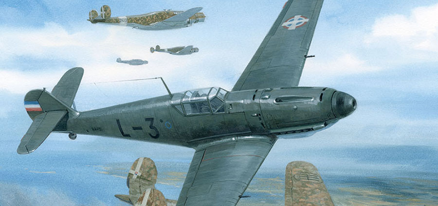 Detail from The Royal Yugoslav Airforce Strikes Back - Original Painting by Graham Turner GAvA