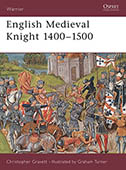 Artist signed Osprey book, Warrior 35, English Medieval Knight 1400-1500