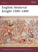 Artist signed Osprey book, Warrior 58, English Medieval Knight 1300-1400