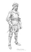 Medieval Knight pencil drawings by Graham Turner